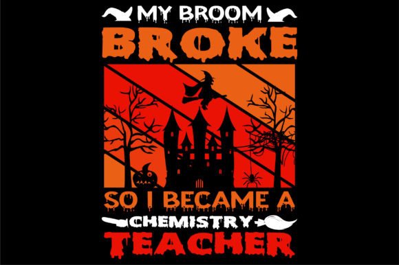 A Witch's Witty Turn: Chemistry Teacher Embroidery Design