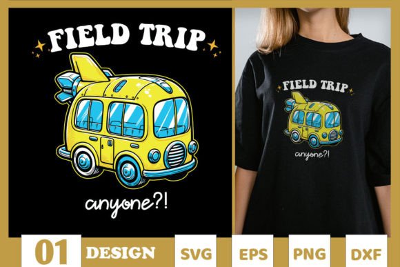 Embroidering a Funny Teacher Field Trip Design